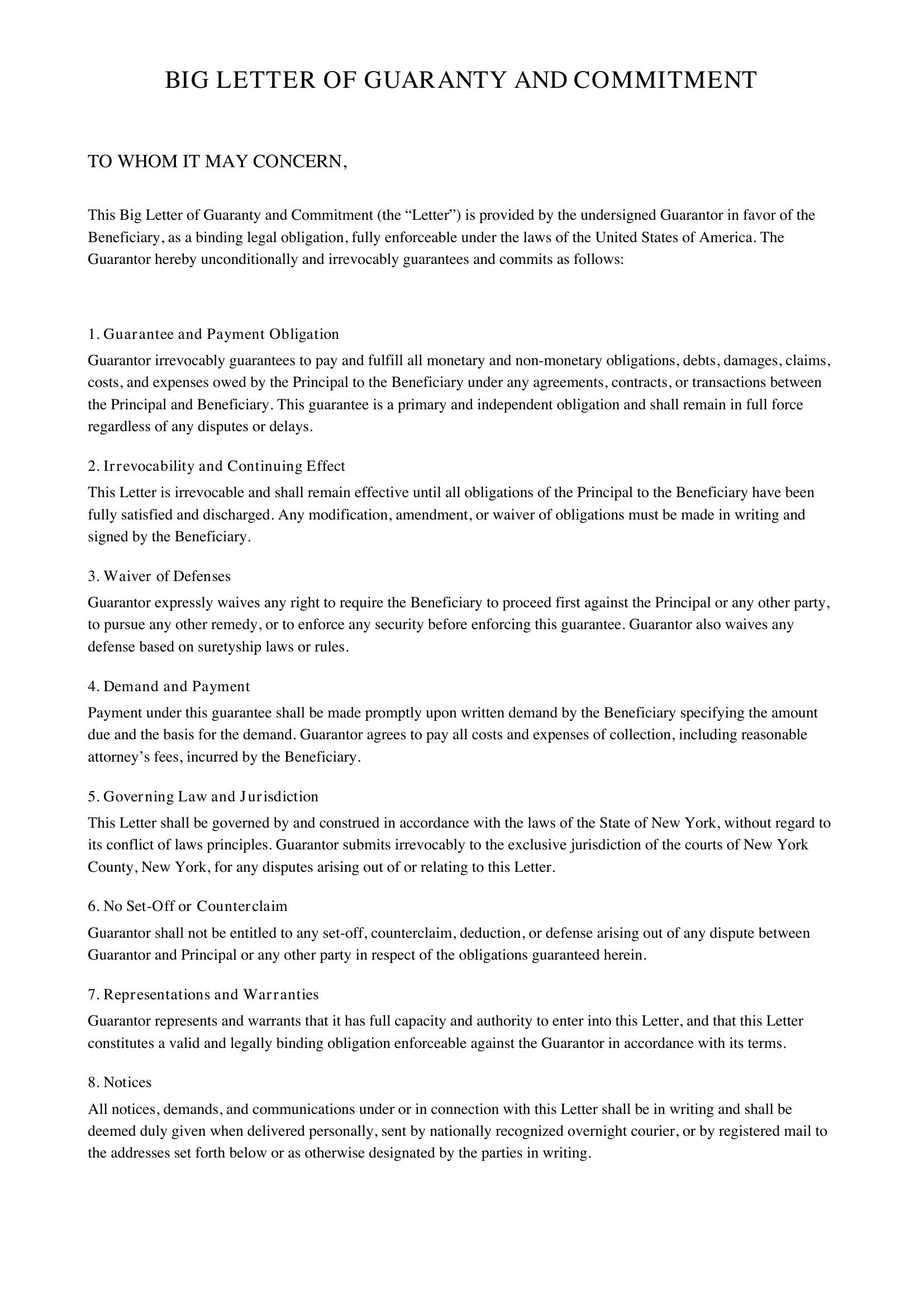 Big Letter Template - US