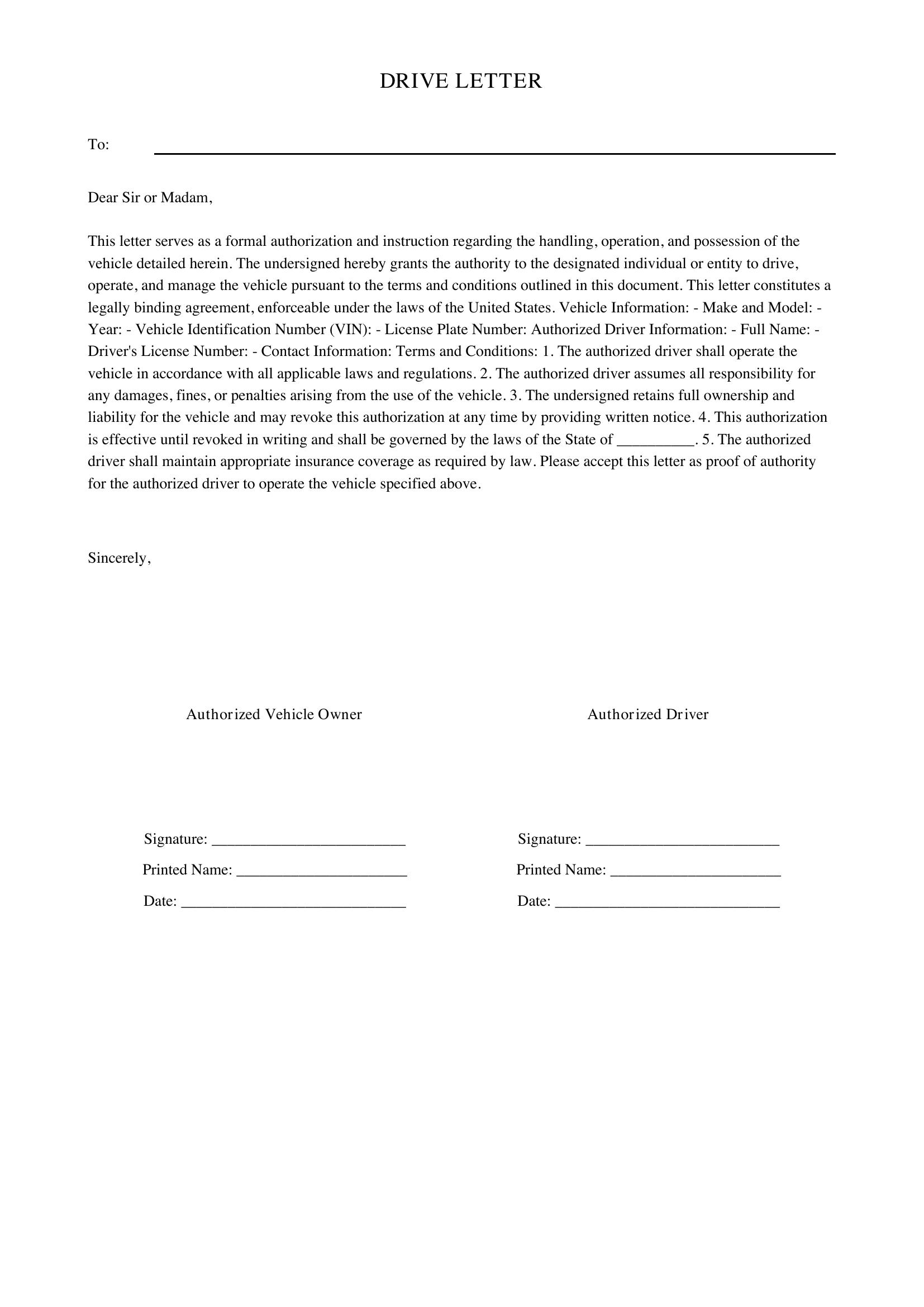 Drive Letter Template - US