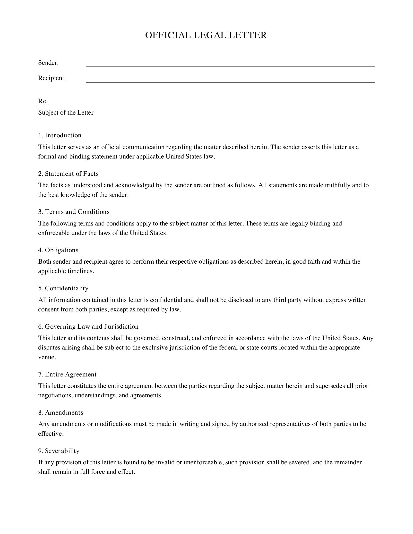 Latex Letter Template - US